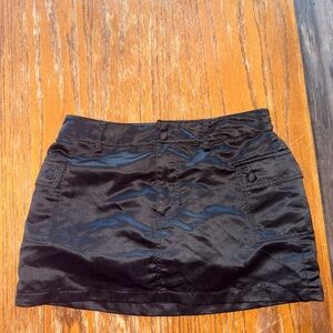 Elegant Black Satin Skirt
